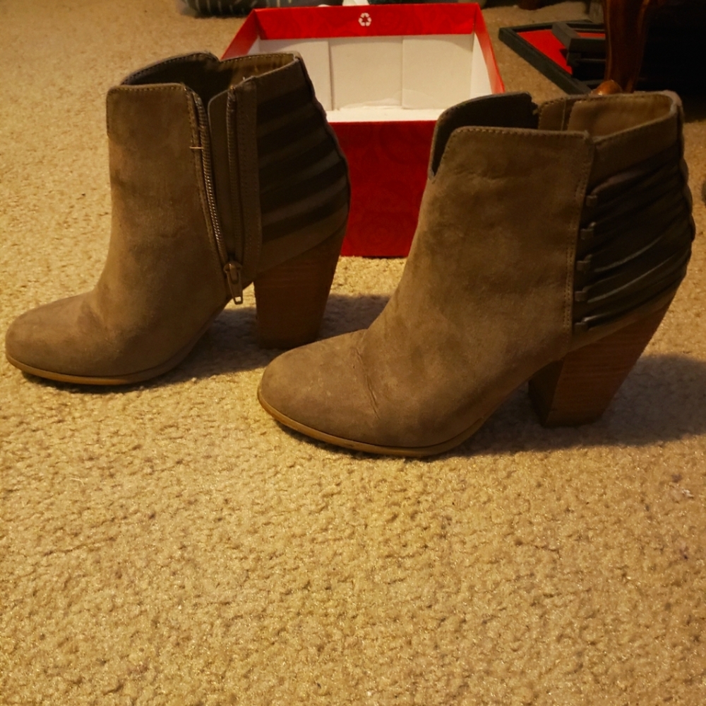 Brown suede booties size 6